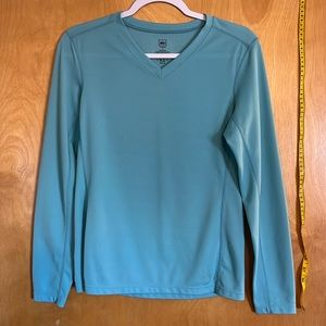 REI teal v-neck base layer - women’s size: small - long sleeve